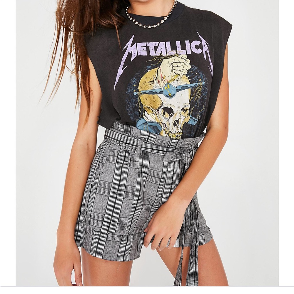 Dolls Kill Grey Plaid Shorts